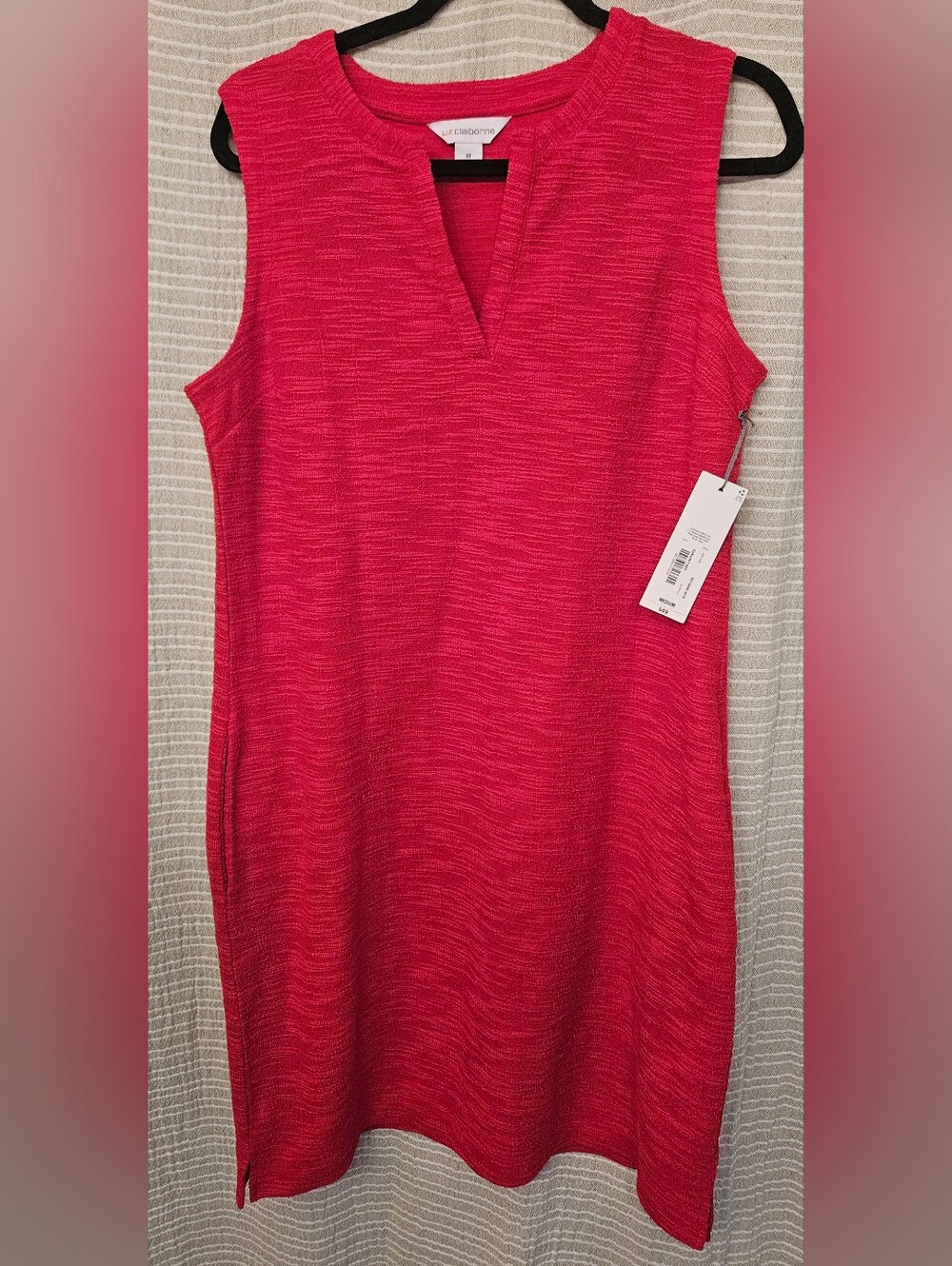 NWT Liz Clairborne Sleeveless V-Neck Red Knit Dress